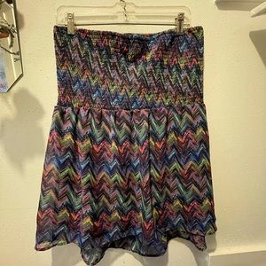 No boundaries women strapless scrunch mini dress